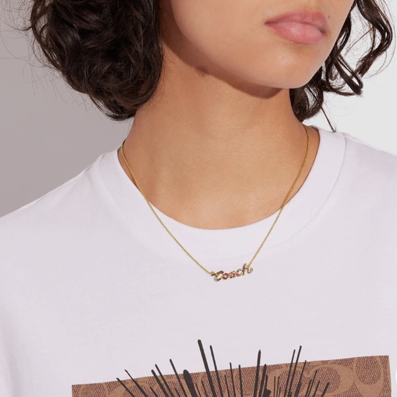 COACH Multicolor Script Necklace - Picture 2 of 5